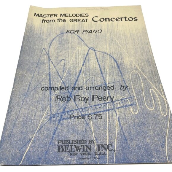 Master melodies book from the great concertos for piano Belwin inc. 27 PG READ - Picture 1 of 7